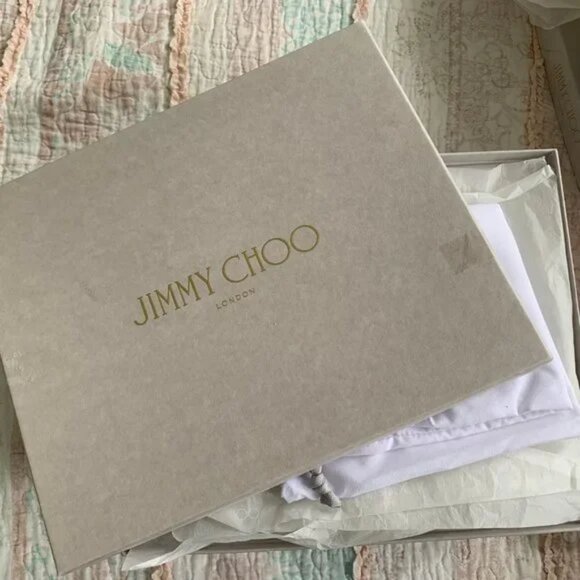 Jimmy Choo Ivette Sandals Snakeskin Light Platinum Size 34 w/ Box Dust Bag - Picture 2 of 15